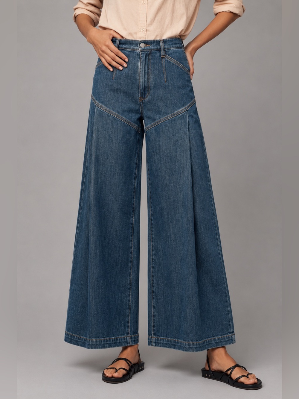 Anthropologie Pilcro Seamed Flounce high rise wide leg jeans - Picture 5 of 12